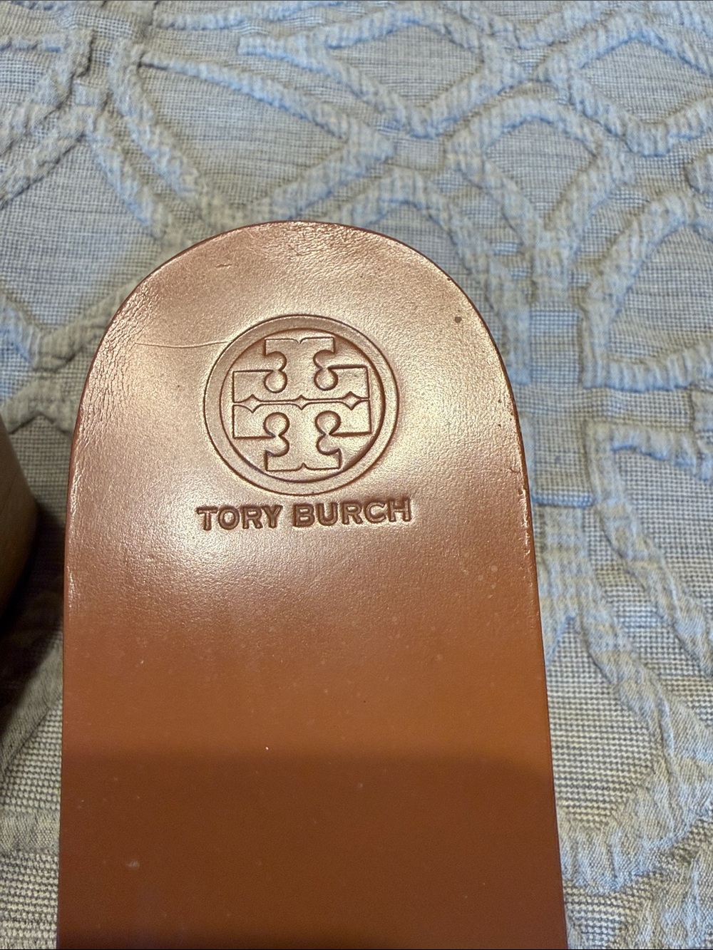 Tory Burch Tan Leather Platform Slide SUPER CUTE - Picture 2 of 4